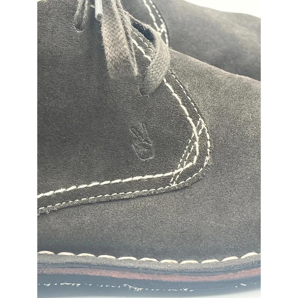 John Varvatos Gray Suede Chukka Boots Mens 13 Premium Leather Lace Up